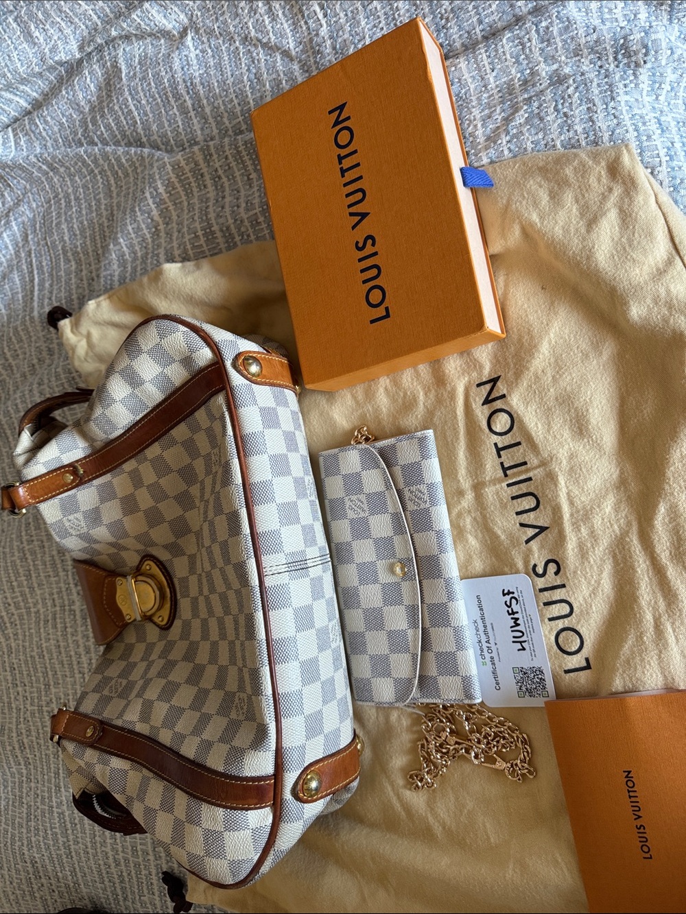 Louis Vuitton Damier Azur Stresa tote (and wallet can be sold together/solo)